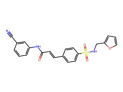 N-(3-Cyanophenyl)-3-[4-[[(2-furanylmethyl)amino]sulfonyl]phenyl]-2-propenamide structure