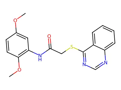 N-(2,5-dimethoxyphenyl)-2-(quinazolin-4-ylthio)acetamide structure