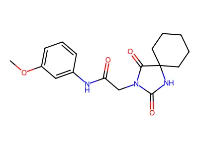 2-(2,4-dioxo-1,3-diazaspiro[4.5]dec-3-yl)-N-(3-methoxyphenyl)acetamide structure