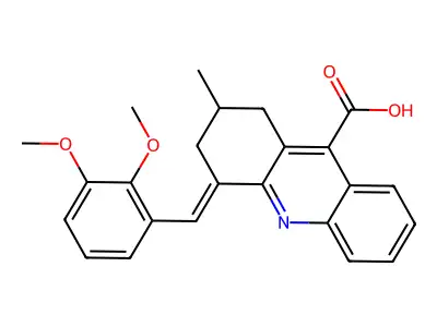 4-[(2,3-dimethoxyphenyl)methylidene]-2-methyl-2,3-dihydro-1H-acridine-9-carboxylic Acid structure