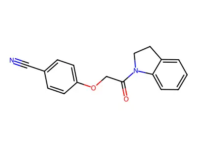 4-[2-(2,3-Dihydroindol-1-yl)-2-oxoethoxy]benzonitrile structure