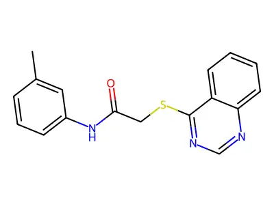 2-(quinazolin-4-ylthio)-N-(m-tolyl)acetamide structure