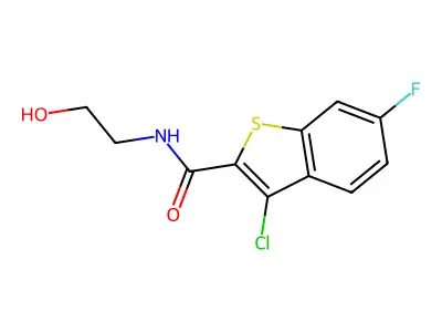 3-Chloro-6-fluoro-N-(2-hydroxyethyl)benzo[b]thiophene-2-carboxamide structure