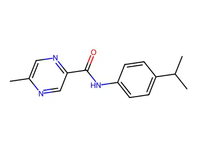 5-methyl-N-(4-propan-2-ylphenyl)-2-pyrazinecarboxamide structure