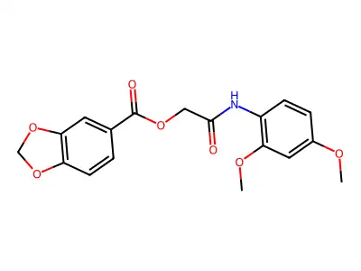 [2-(2,4-Dimethoxyanilino)-2-oxoethyl] 1,3-benzodioxole-5-carboxylate structure