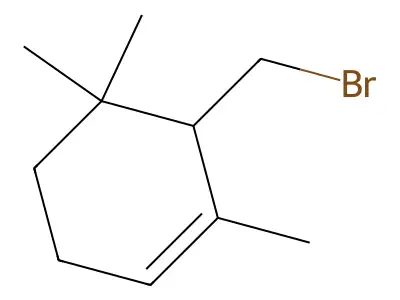 (6R)-6-(bromomethyl)-1,5,5-trimethylcyclohexene structure