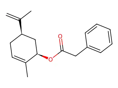 [(1R,5R)-2-methyl-5-prop-1-en-2-ylcyclohex-2-en-1-yl] 2-phenylacetate structure
