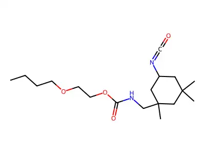 Carbamic acid, ((5-isocyanato-1,3,3-trimethylcyclohexyl)methyl)-, 2-butoxyethyl ester structure