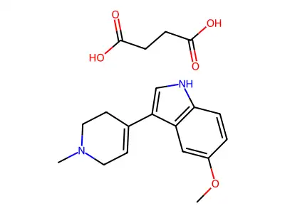 1H-Indole, 5-methoxy-3-(1-methyl-1,2,3,6-tetrahydro-4-pyridinyl)-, succinate structure