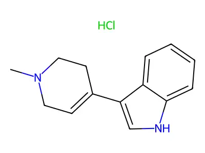 1H-Indole, 3-(1-methyl-1,2,3,6-tetrahydro-4-pyridinyl)-, monohydrochloride structure