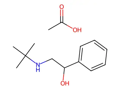 Benzenemethanol, alpha-(((1,1-dimethylethyl)amino)methyl)-, acetate (salt) structure