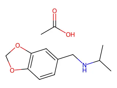 1,3-benzodioxole-5-methanamine, n-(1-methylethyl)-, acetate (salt) structure