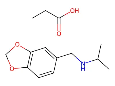 1,3-benzodioxole-5-methanamine, n-(1-methylethyl)-, propanoate (salt) structure