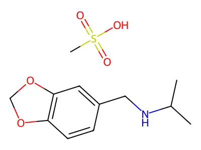1,3-benzodioxole-5-methanamine, n-(1-methylethyl)-, methanesulfonate (salt) structure