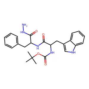 TERT-BUTYL N-[1-[[1-(HYDRAZINECARBONYL)-2-PHENYL-ETHYL]CARBAMOYL]-2-(1H-INDOL-3-YL)ETHYL]CARBAMATE structure