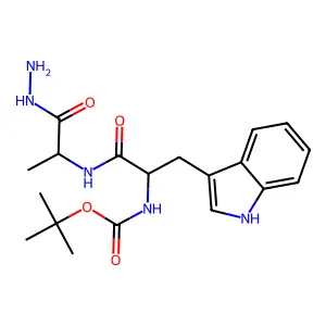 TERT-BUTYL N-[1-[1-(HYDRAZINECARBONYL)ETHYLCARBAMOYL]-2-(1H-INDOL-3-YL)ETHYL]CARBAMATE structure