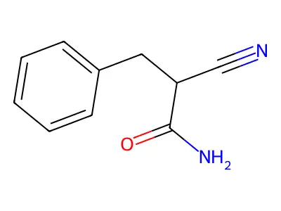 2-Cyano-3-phenylpropanamide structure