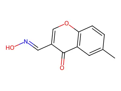 3-[(Hydroxyimino)methyl]-6-methyl-4H-1-benzopyran-4-one structure