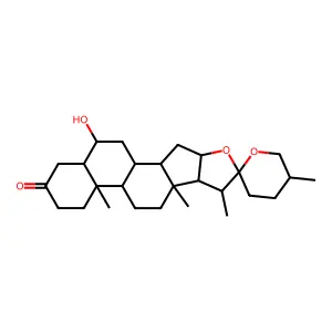(25S)-6alpha-hydroxy-5alpha-spirostan-3-one structure