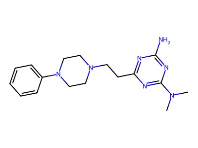1,3,5-Triazine-2,4-diamine, N,N-dimethyl-6-(2-(4-phenyl-1-piperazinyl)ethyl)- structure