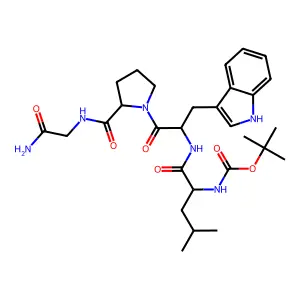 Boc-DL-Leu-DL-Trp-DL-Pro-Gly-NH2 structure