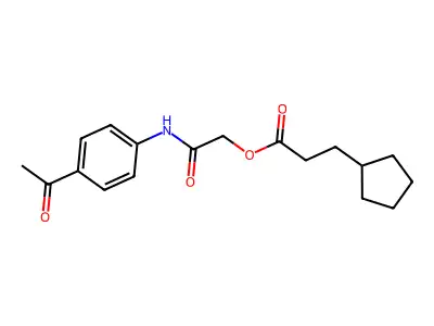 [2-(4-Acetylanilino)-2-oxoethyl] 3-cyclopentylpropanoate structure