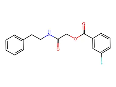 [(2-Phenylethyl)carbamoyl]methyl 3-fluorobenzoate structure