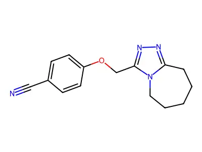 4-(6,7,8,9-tetrahydro-5H-[1,2,4]triazolo[4,3-a]azepin-3-ylmethoxy)benzonitrile structure