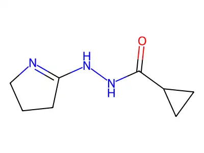 N'-(3,4-dihydro-2H-pyrrol-5-yl)cyclopropanecarbohydrazide structure