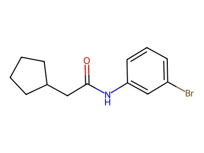 N-(3-bromophenyl)-2-cyclopentylacetamide structure