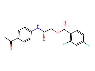 [2-(4-Acetylanilino)-2-oxoethyl] 2,4-difluorobenzoate structure