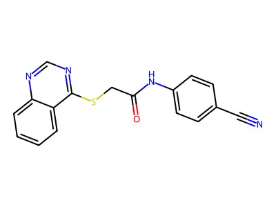 N-(4-cyanophenyl)-2-quinazolin-4-ylsulfanylacetamide structure