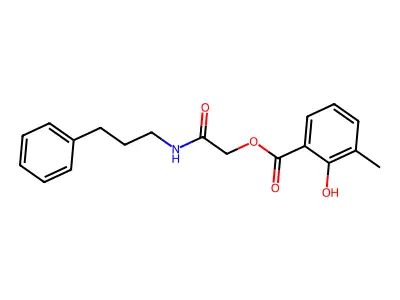 [2-Oxo-2-(3-phenylpropylamino)ethyl] 2-hydroxy-3-methylbenzoate structure