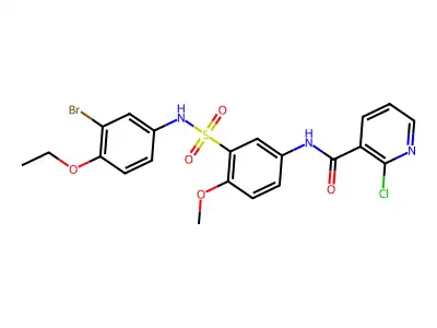 N-[3-[(3-bromo-4-ethoxyphenyl)sulfamoyl]-4-methoxyphenyl]-2-chloropyridine-3-carboxamide structure