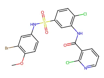 N-[5-[(3-bromo-4-methoxyphenyl)sulfamoyl]-2-chlorophenyl]-2-chloropyridine-3-carboxamide structure