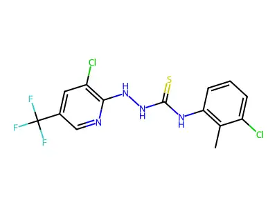 1-(3-chloro-2-methylphenyl)-3-[[3-chloro-5-(trifluoromethyl)pyridin-2-yl]amino]thiourea structure