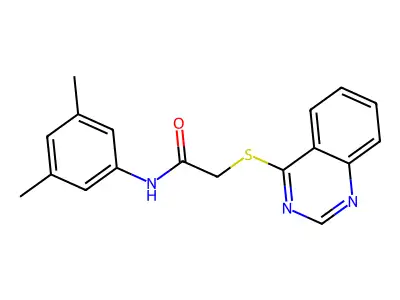 N-(3,5-dimethylphenyl)-2-(quinazolin-4-ylthio)acetamide structure