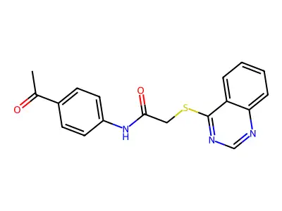 N-(4-acetylphenyl)-2-(quinazolin-4-ylsulfanyl)acetamide structure