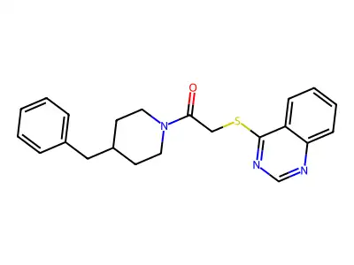 1-(4-Benzylpiperidin-1-yl)-2-(quinazolin-4-ylsulfanyl)ethan-1-one structure