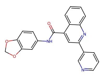 N-(1,3-benzodioxol-5-yl)-2-(pyridin-3-yl)quinoline-4-carboxamide structure