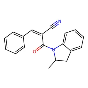 2-(2-Methyl-2,3-dihydroindole-1-carbonyl)-3-phenylprop-2-enenitrile structure