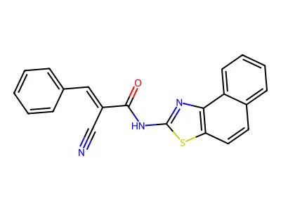 2-cyano-N-{naphtho[1,2-d][1,3]thiazol-2-yl}-3-phenylprop-2-enamide structure