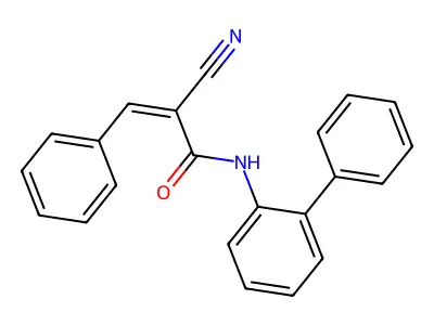 (Z)-2-Cyano-3-phenyl-N-(2-phenylphenyl)prop-2-enamide structure