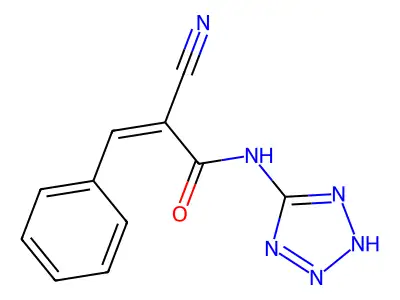 2-cyano-3-phenyl-N-(1H-1,2,3,4-tetrazol-5-yl)prop-2-enamide structure
