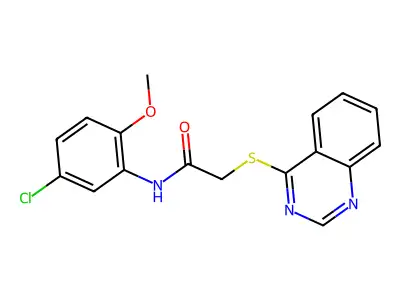 N-(5-chloro-2-methoxyphenyl)-2-(quinazolin-4-ylsulfanyl)acetamide structure