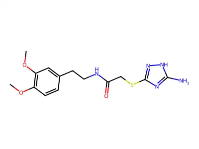 2-[(5-amino-1H-1,2,4-triazol-3-yl)sulfanyl]-N-[2-(3,4-dimethoxyphenyl)ethyl]acetamide structure