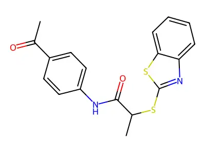 N-(4-acetylphenyl)-2-(1,3-benzothiazol-2-ylsulfanyl)propanamide structure