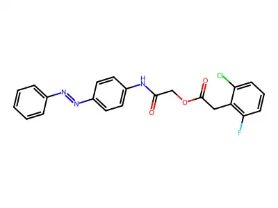 (4-phenyldiazenylphenyl)carbamoylmethyl 2-(2-chloro-6-fluoro-phenyl)acetate structure