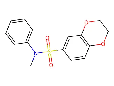 N-methyl-N-phenyl-2,3-dihydro-1,4-benzodioxine-6-sulfonamide structure