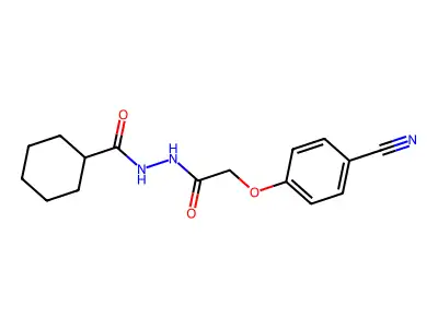N'-[2-(4-cyanophenoxy)acetyl]cyclohexanecarbohydrazide structure